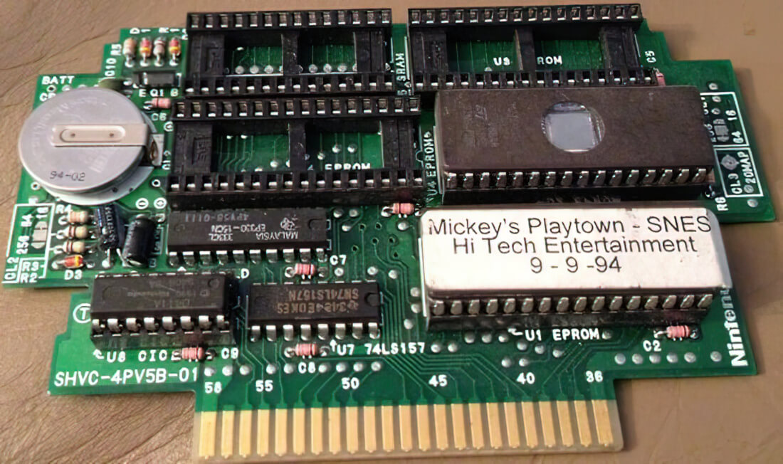 Это прототип неизданной игры Mickey's Playtown Adventure - A Day of Discovery! для Super Nintendo